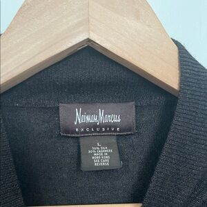 Neiman Marcus Brown Cashmere-Silk Blend Sweater